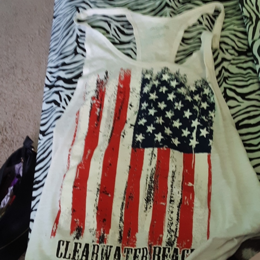 Very cute Clearwater beach flag crop top